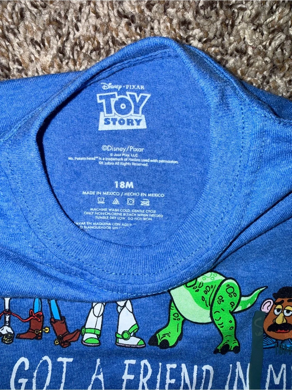 Disney Toy Story Kids Pajama Set - Blue, Cream, Black, Light Blue & White